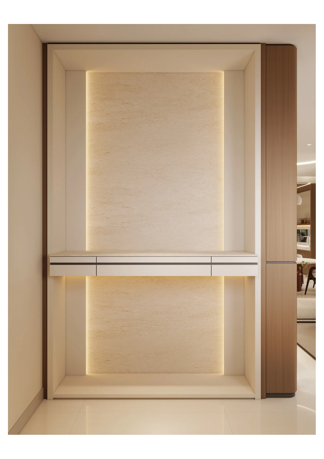 Jade Austin Crest — entry foyer and feature wall