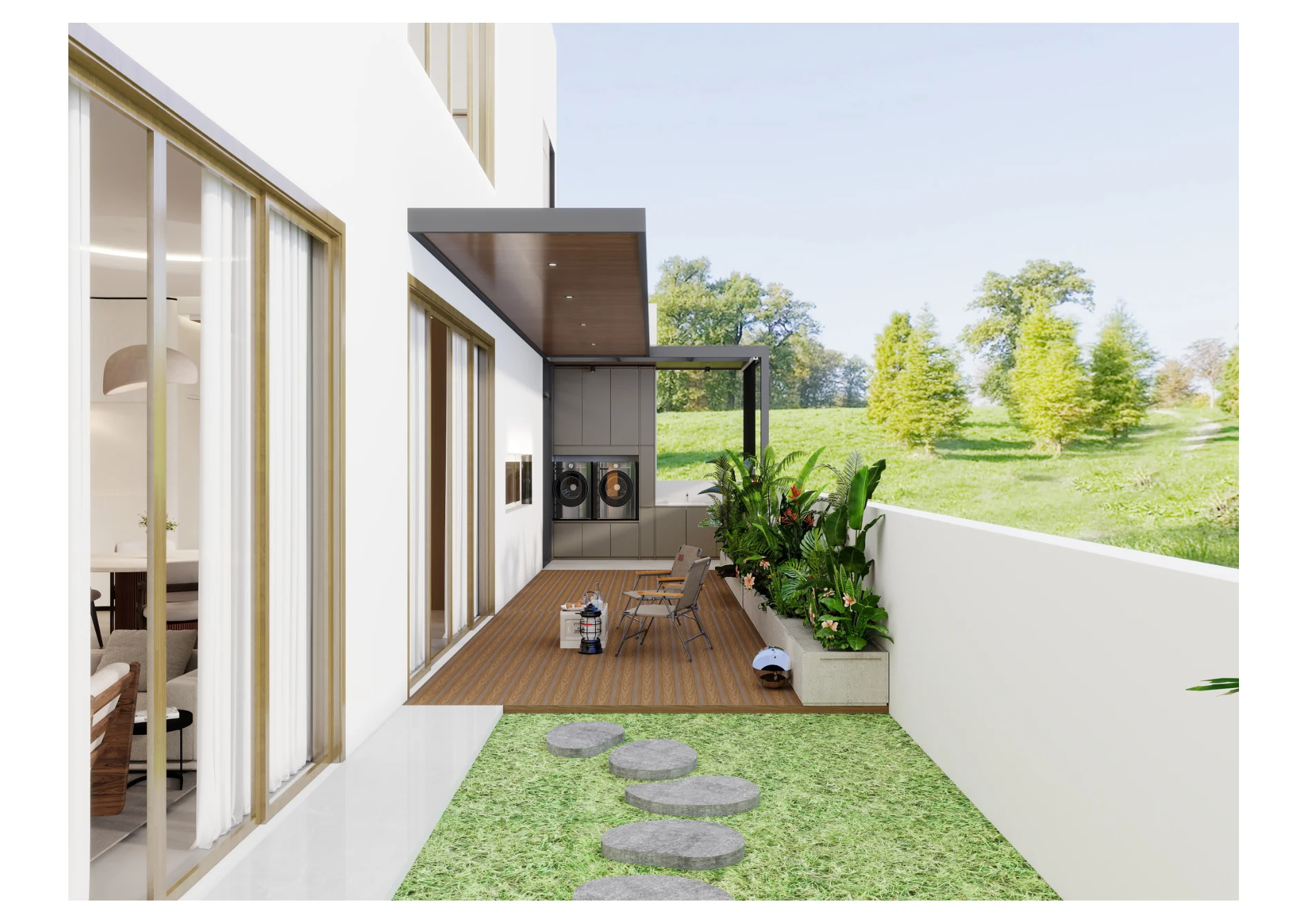 Jade Austin Crest — outdoor terrace and utility space